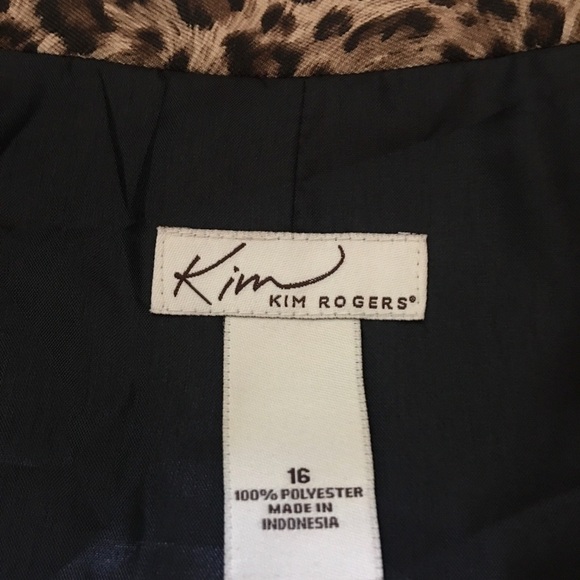 Kim Roger’s jacket blazer sz 16. Open front, lined, leopard print, transitional - Picture 2 of 7